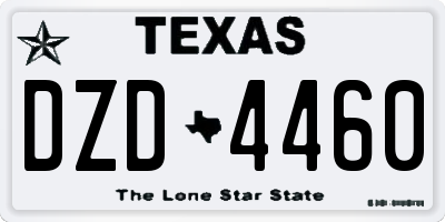 TX license plate DZD4460
