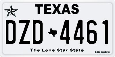TX license plate DZD4461