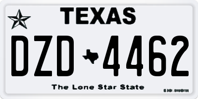 TX license plate DZD4462