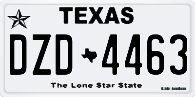 TX license plate DZD4463