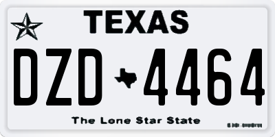 TX license plate DZD4464