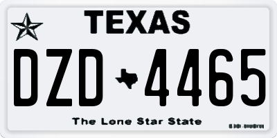 TX license plate DZD4465