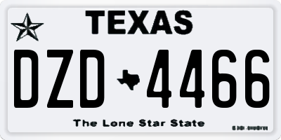 TX license plate DZD4466
