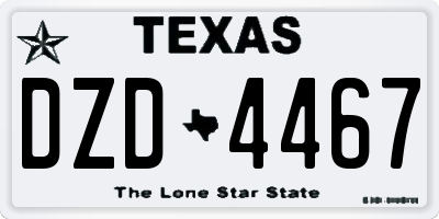 TX license plate DZD4467