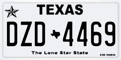TX license plate DZD4469