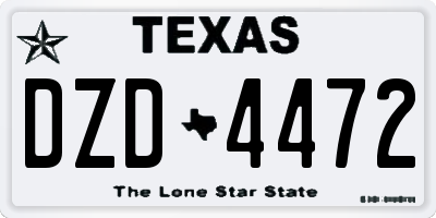 TX license plate DZD4472
