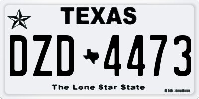TX license plate DZD4473