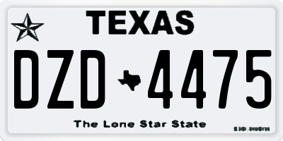 TX license plate DZD4475