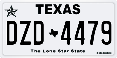 TX license plate DZD4479