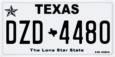 TX license plate DZD4480