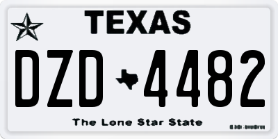 TX license plate DZD4482