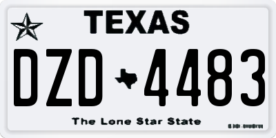 TX license plate DZD4483