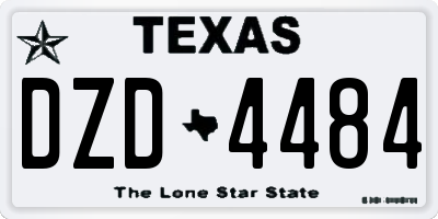 TX license plate DZD4484