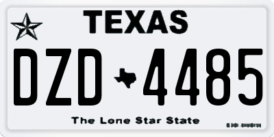 TX license plate DZD4485