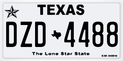 TX license plate DZD4488