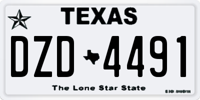 TX license plate DZD4491