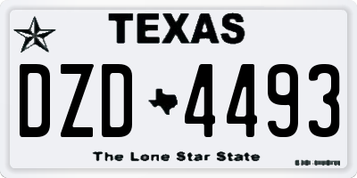 TX license plate DZD4493
