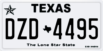 TX license plate DZD4495