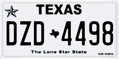 TX license plate DZD4498
