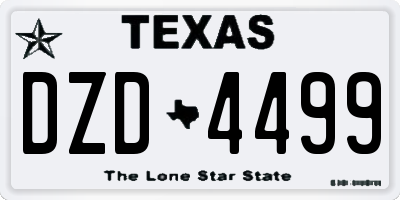 TX license plate DZD4499