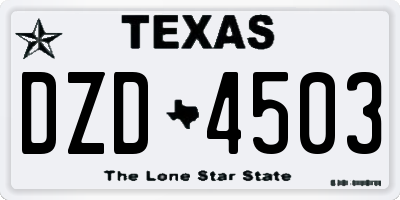 TX license plate DZD4503