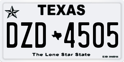 TX license plate DZD4505