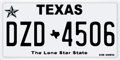 TX license plate DZD4506