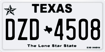 TX license plate DZD4508