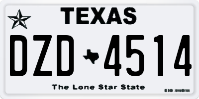 TX license plate DZD4514