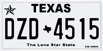 TX license plate DZD4515