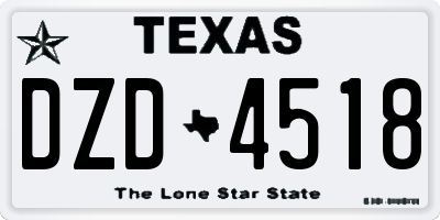 TX license plate DZD4518