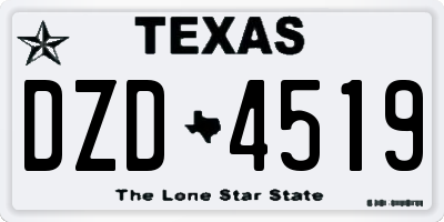 TX license plate DZD4519