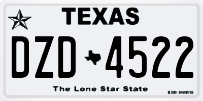 TX license plate DZD4522
