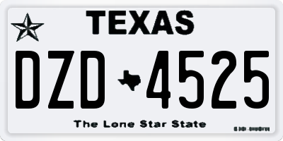 TX license plate DZD4525