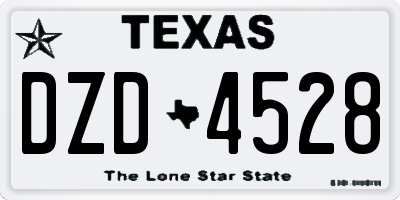 TX license plate DZD4528