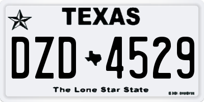 TX license plate DZD4529