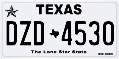 TX license plate DZD4530