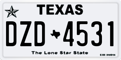 TX license plate DZD4531