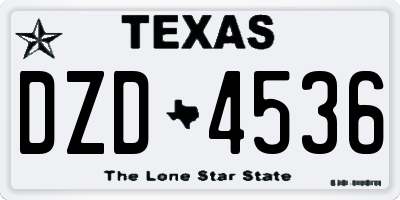 TX license plate DZD4536