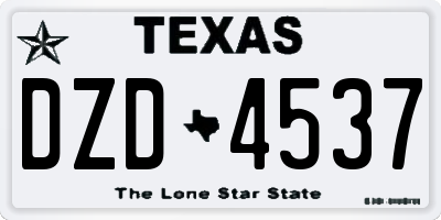 TX license plate DZD4537
