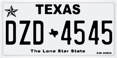 TX license plate DZD4545