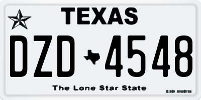 TX license plate DZD4548
