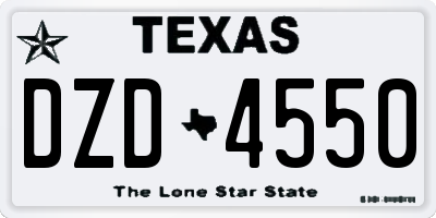TX license plate DZD4550