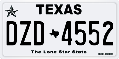 TX license plate DZD4552