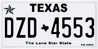 TX license plate DZD4553