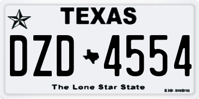 TX license plate DZD4554