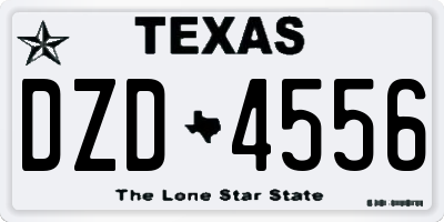 TX license plate DZD4556