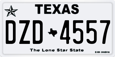 TX license plate DZD4557