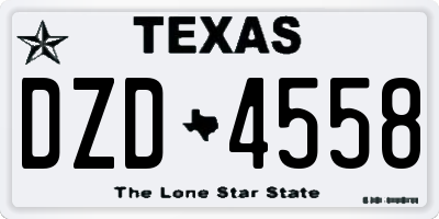 TX license plate DZD4558
