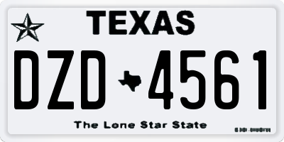 TX license plate DZD4561